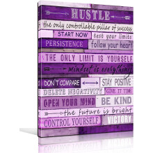 Paarse inspirerende canvas muurdecoratie 12x16 inch