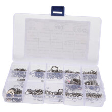 Juego de 400 arandelas de seguridad de acero inoxidable con dientes internos, surtido de arandelas para ferretería.