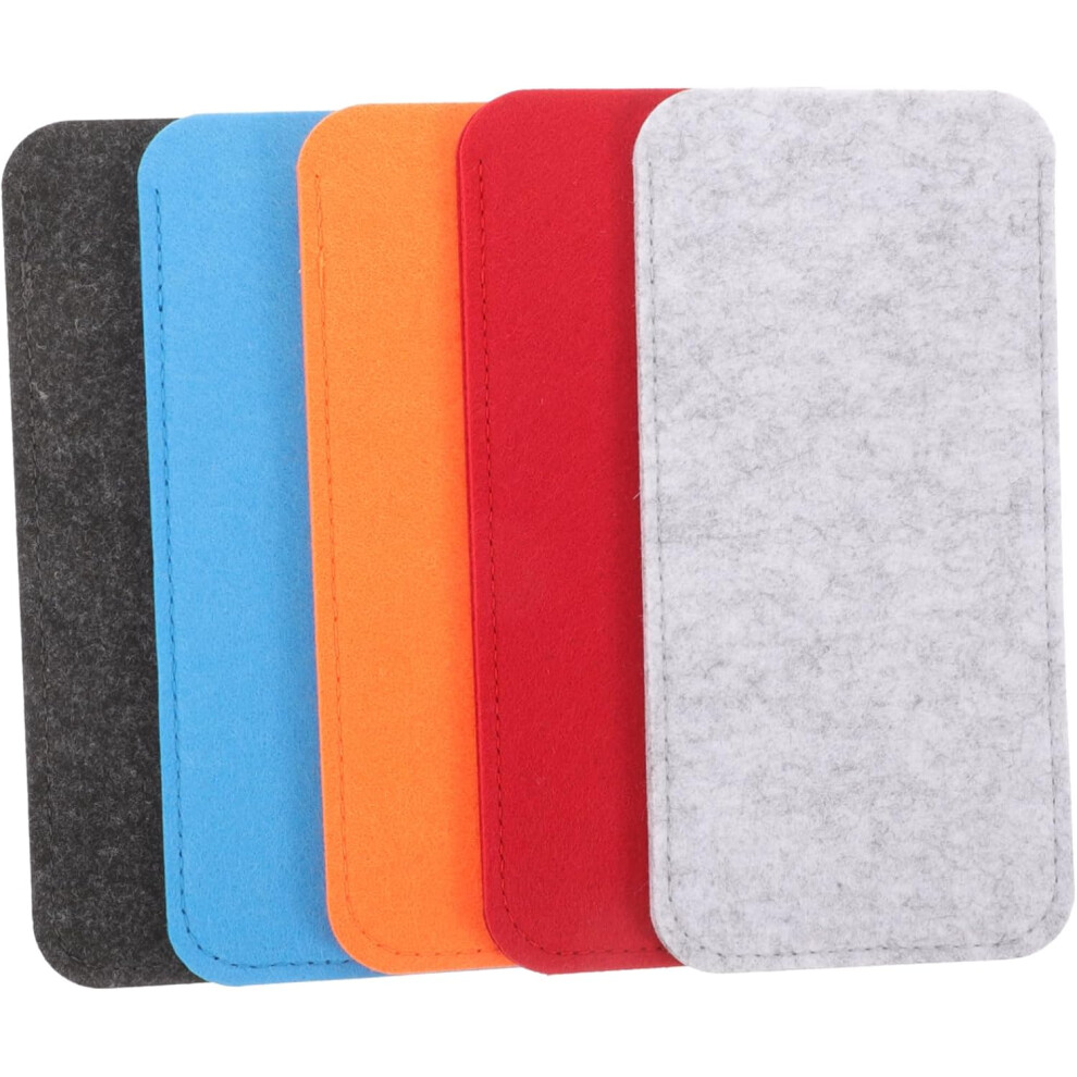 Hkhbjs 5Pcs Felt Sunglasses Pouch Eyeglasses Case Soft Reusable Glasses Pouch Multi-Color Travel Eyewear Storage Bags
