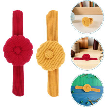 2 stuks Slap Bracelet Speldenkussen Polsbandje Speldenhouder Bloemenpatroon Zacht Kussen voor Naaien Quilten Borduren