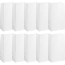 50 Stück Papierbrottüten, Papiertüten für die Lunchbox, Brottüten, Papiertüten für die Lunchbox, Kraftpapiertüten, weiß