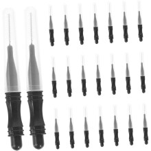 50 Mini-Augenbrauenbürsten mit Kappe, schwarze Wimpernbürsten für Wimpernverlängerungen, Wimpern- und Mascara-Bürstchen, Make-up-Werkzeug