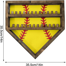 Cadre d'exposition pour bague de championnat de baseball 35 x 35 cm, 24 emplacements