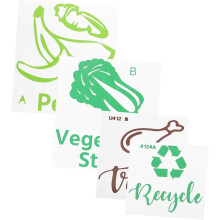 Lot de 4 autocollants de tri des déchets et de recyclage pour poubelle extérieure