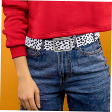 2 stuks damesmodegordels met stippenprint, verstelbaar voor rokken, jurken en jeans in retro westernstijl.