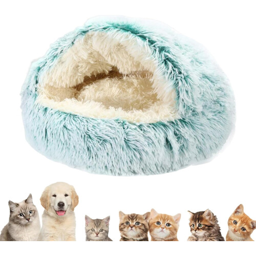 Lapcatz Nest Bed Λούτρινο Σπήλαιο για Μικρά Σκυλιά και Γάτες Πράσινο