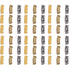 48pcs Hollow Alloy Dreadlocks Hair Set Decorative DIY Hair Tube Beads