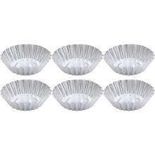 Moules à tartelettes argentés résistants à l'oxydation, bords cannelés, 48 pièces, alliage d'aluminium épais et réutilisable