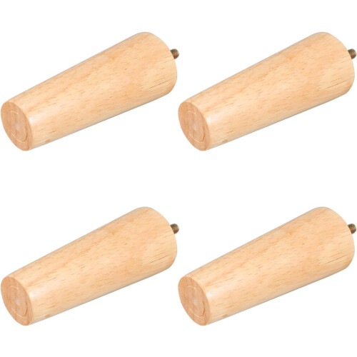 4 gambe per mobili in legno massello, robuste e affusolate, con rivestimento ecologico.