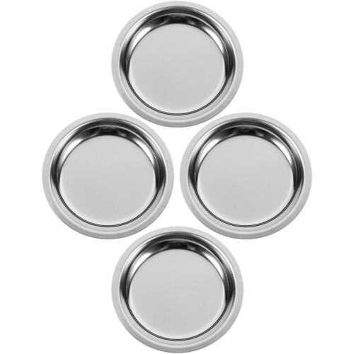 4 stk. teposeholder teskål rund rustfritt stål små underlag multifunksjonell