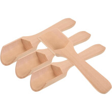 4er-Set Salzlöffel aus Holz, Messlöffel für Zucker, Salz, Kaffeebohnen und Kaffeepulver