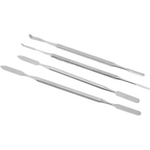 Ensemble de 4 spatules de manucure en acier inoxydable avec manches hexagonaux et octogonaux