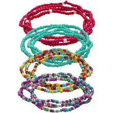 4-teiliges Set Taillenperlenketten im afrikanischen Stil, elastische Bauchperlen für Damen, Sommer-Körperkettenschmuck für den Strand