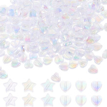 400pcs DIY Acrylic Beads Heart and Star Charms for Jewelry Making Craft Beads Set, Color