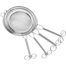 4pcs Tea Mesh Strainer Stainless Steel Mesh Colander 304 Stainless Steel Round Fine Filtering