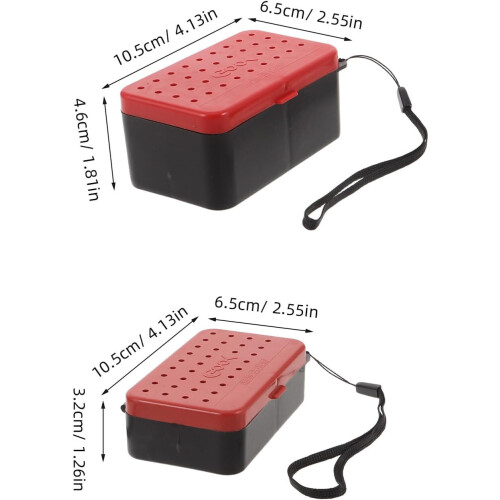 2-teiliges Lebendköderbox-Set, belüftete, doppelwandige Wurmbehälter mit Griff 1