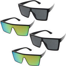 Lot de 4 lunettes de soleil carrées surdimensionnées pour hommes et femmes, protection UV.