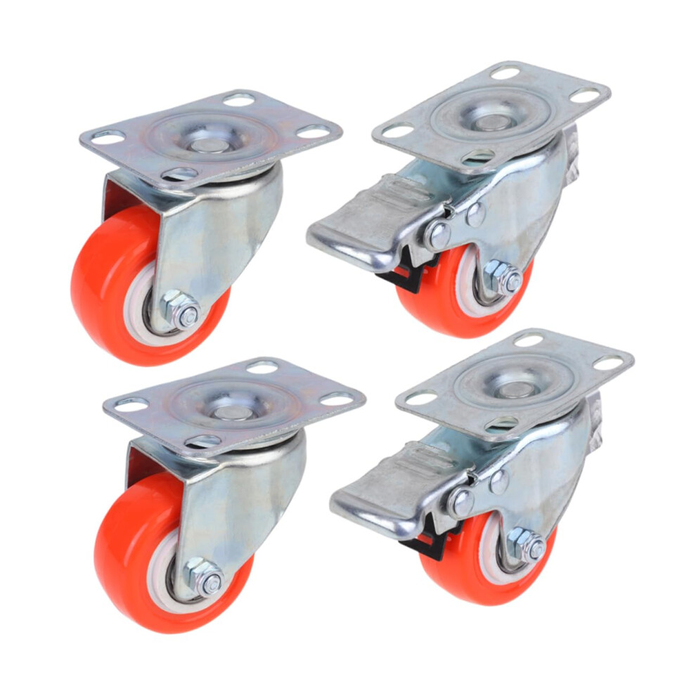 4Pcs Silent Pu Swivel Caster Wheels For Furniture Heavy Duty Rotation Brake System For Industrial Use 8686962973907
