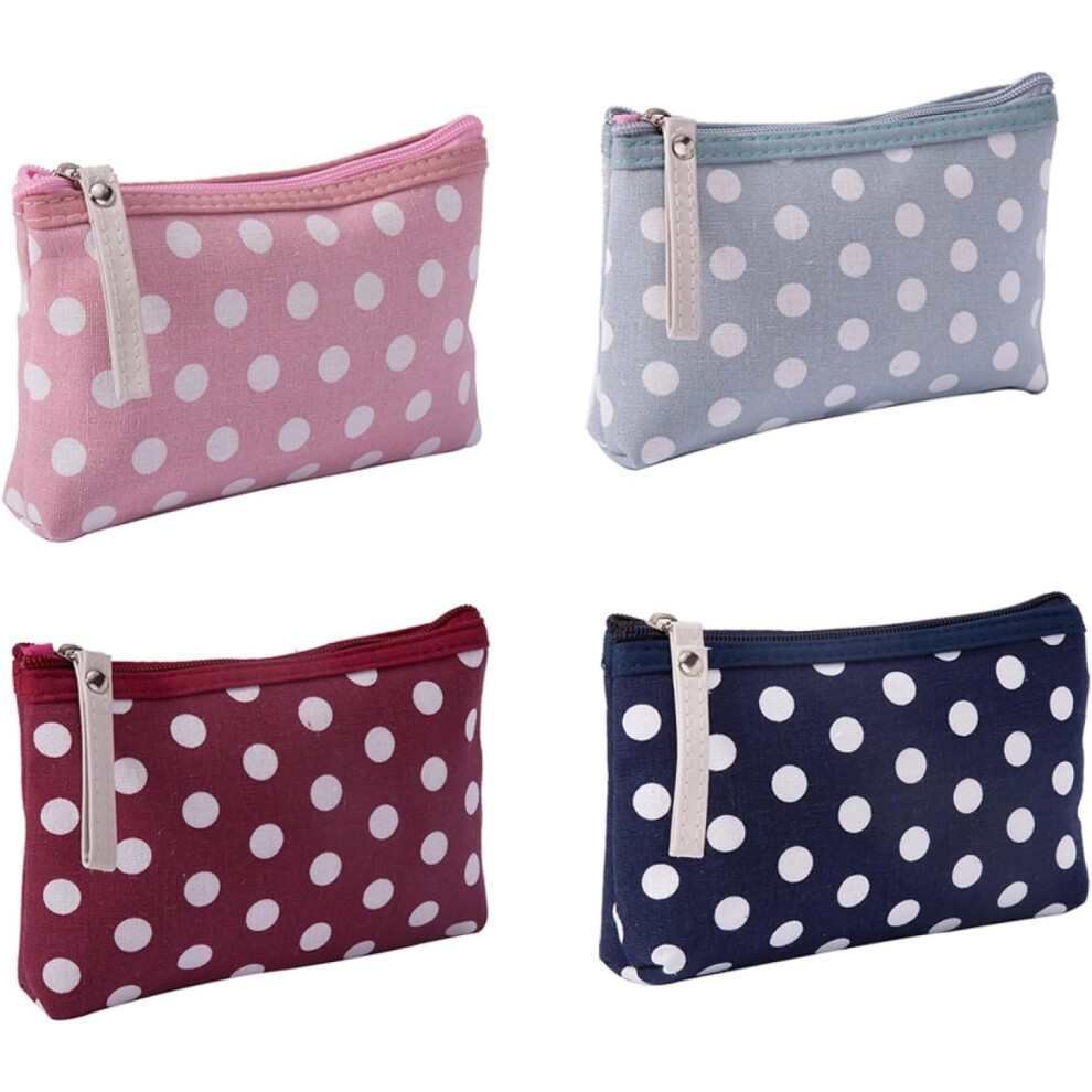 Hkhbjs 4Pcs Multifunctional Canvas Bag Zippered Travel Toiletry Bag Cosmetic Makeup Canvas Coin Purse