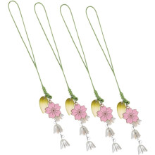4er-Set Tulpenblumen-Schlüsselanhänger, kurze Handy-Anhänger für Damen, Handy-Dekoration