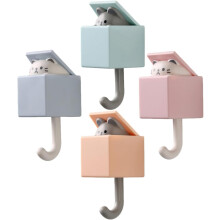 4 Stück dekorative Wandhaken mit Cartoon-Motiven aus ABS-Material. Geeignet zum Aufhängen schwerer Gegenstände wie Jacken und Taschen.
