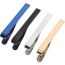 Lot de 4 pinces à cravate coulissantes en métal pour homme, idéales pour les costumes, les occasions formelles, les mariages et les rendez-vous.