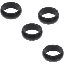Flexible Silikon-Sportringe, 4er-Pack, schwarze, atmungsaktive Fingerbänder für Herren, geeignet für Outdoor-Sport und Training