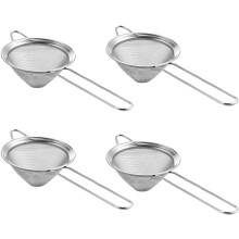 4er-Set feinmaschige Küchensiebe, 8,5 cm, konisch, aus Edelstahl, auch als Teesieb geeignet.