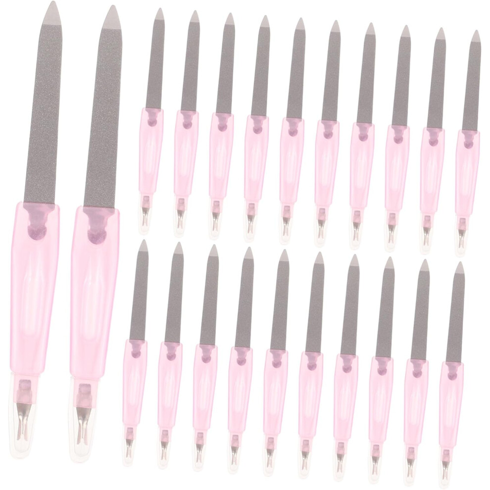 Hkhbjs 48Pcs Stainless Steel Double-Sided Nail File Kit For Women Portable Manicure And Pedicure Nail Buffer