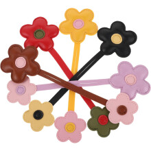 5 Stück Sonnenblumen-Schlüsselanhänger aus Leder für Handtaschen und Tragetaschen, Blumen-Geldbörsenanhänger