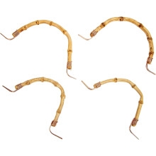 Lot de 4 poignées de rechange en bambou pour théière ou bouilloire, fabriquées en fer pour une installation et une utilisation faciles.