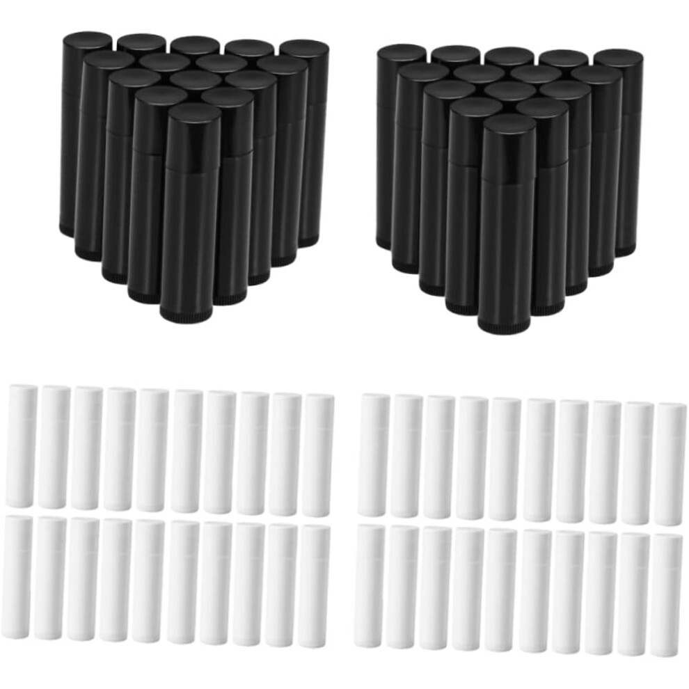 Hkhbjs White/Black 50Pcs Empty Lip Balm Tubes Diy Plastic Storage Tubes For Lip Pomade Makeup Accessories