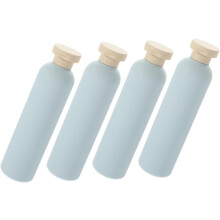 4 ks 260ml cestovné plniteľné fľaštičky so sprchovým gélom s odklápacím uzáverom svetlomodré