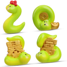 4er-Set niedliche Cartoon-Schlangenfiguren, Schlangenornamente, Tischdekoration, Tierdeko