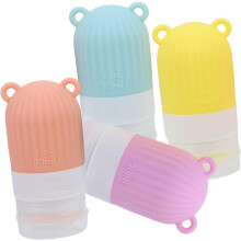 4pcs 30ml Silicone Travel Squeezing Cream Jars Portable Makeup Dispenser Bottles