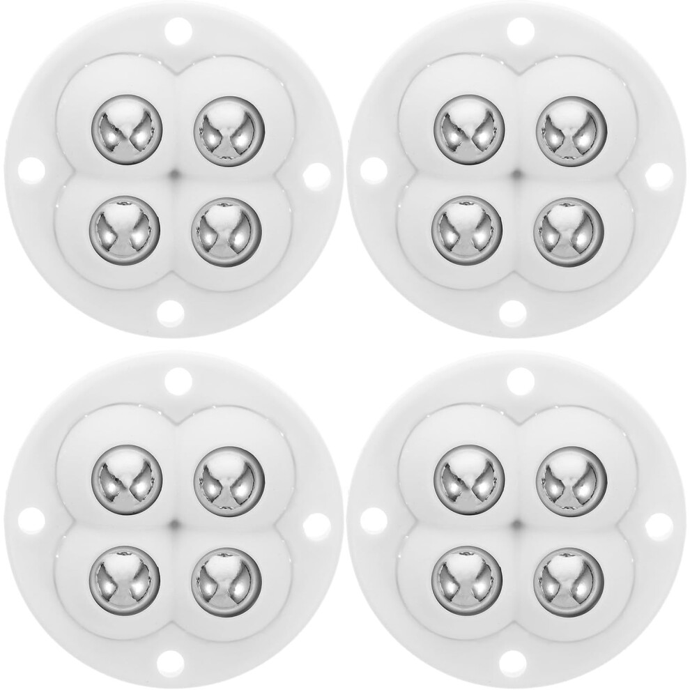 4Pcs White Adhesive Swivel Wheels Mini Caster Set With Stainless Steel Bearings 8686962970562