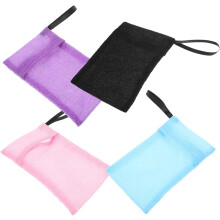 4 Stück farbige Nylon-Seifenbeutel, Seifenstückhüllen, Duschschwammbeutel
