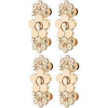 Pinos do botão do apertador da cintura 4pcs para jeans femininos, ouro floral sem costura removível clipes de ajuste da cintura