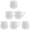 Sraith mug caife bán le spúnóg agus crúsca uachtar 6 phíosa 1