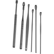 Lot de 4 cure-oreilles en spirale, outil de nettoyage d'oreilles en acier inoxydable, pour la maison et les voyages.