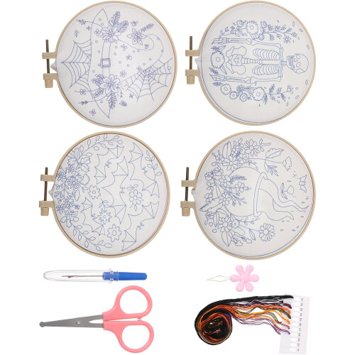 Embroidery Material Kit for Beginners Halloween Theme Funny DIY Craft Set