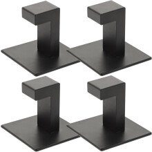 4 Stück schwarze, selbstklebende Kleiderhaken aus Aluminium zur Wandmontage