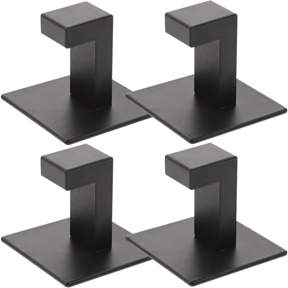 4Pcs Black Aluminum Adhesive Clothes Hooks Wall Hanger 5455468322563