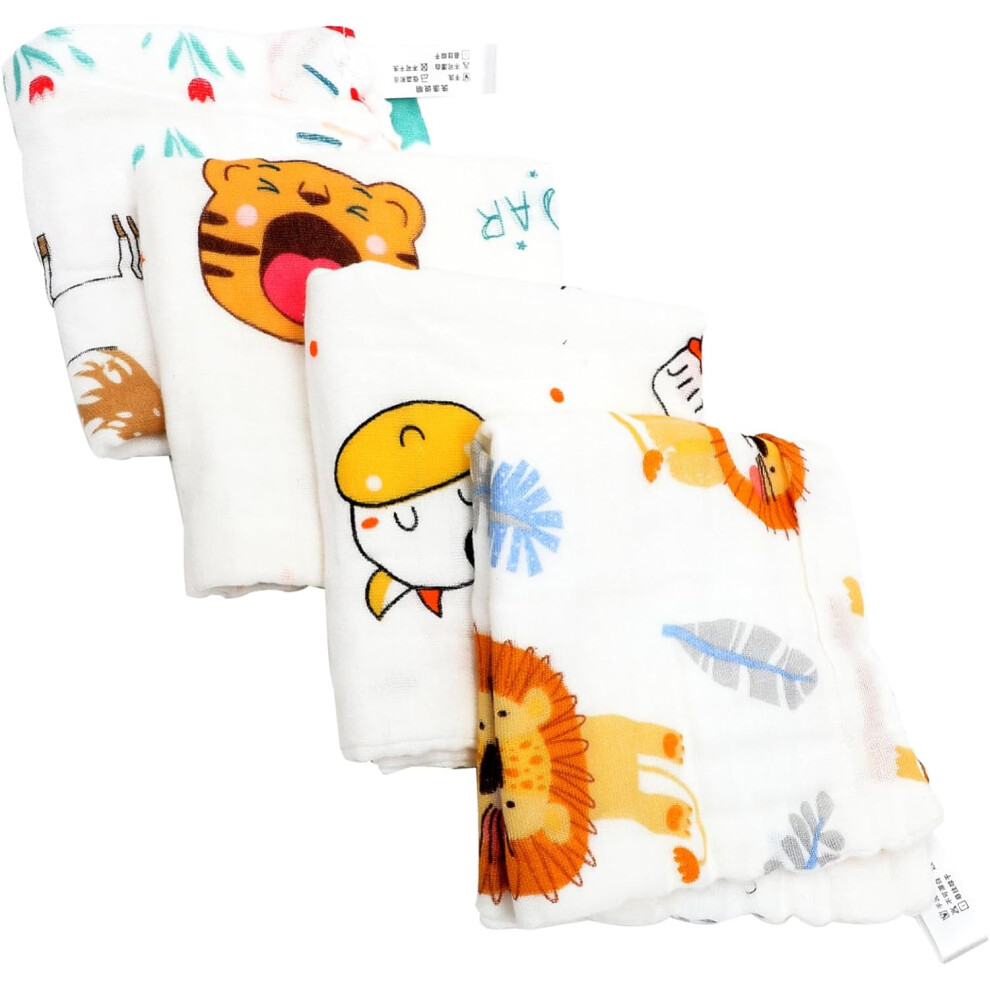 Hkhbjs 4Pcs Soft Cotton Face Washcloths Girl Hand Washcloths Saliva Wipes Facial Washing Towel Travel
