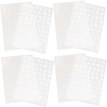 Nagelsticker-Set mit 4 Motiven in Gold und Silber mit geometrischen Buchstaben- und Zahlendesigns