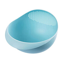 Bassine à laver Rice, panier d'égouttage en plastique bleu petit