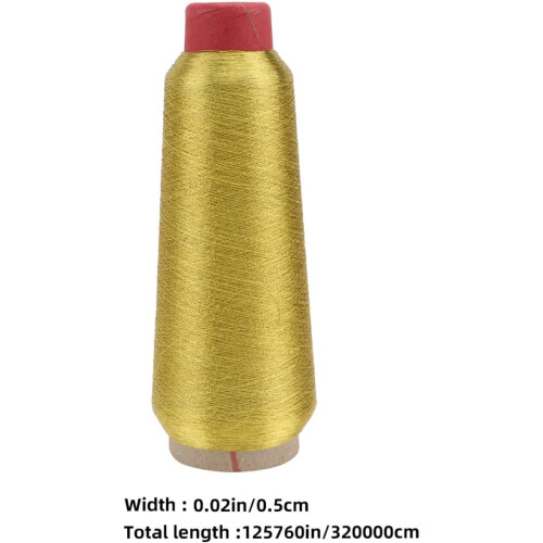 Metallic-Stickgarn, 150D Polyester-Nähgarn, 2 Rollen, Gold 1