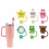 Straw Cover Caps Animal Design 10mm 6 Pack 1