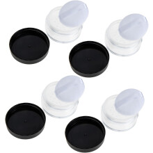 4er-Set Reise-Puderquasten-Boxen, leere Make-up-Puderdosen für Foundation, Kompaktpuder, DIY-Kosmetik, versiegelter Deckel