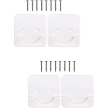 4 Stück ABS-Duschvorhangstangenhalter für die Wandmontage, selbstklebend